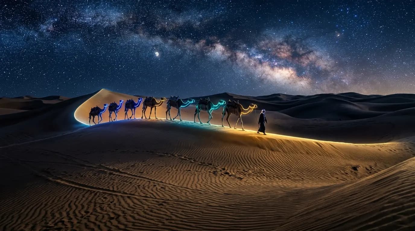 Arabian Desert Caravan Horizon
