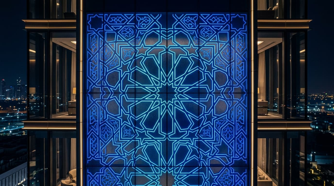 Arabian Geometric Mashrabiya Lattice